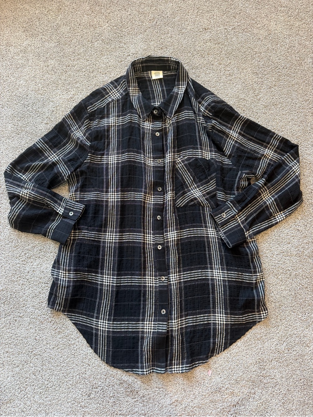 Women’s Matilda Jane Good Hart Black & White Plaid Flannel- Size Large